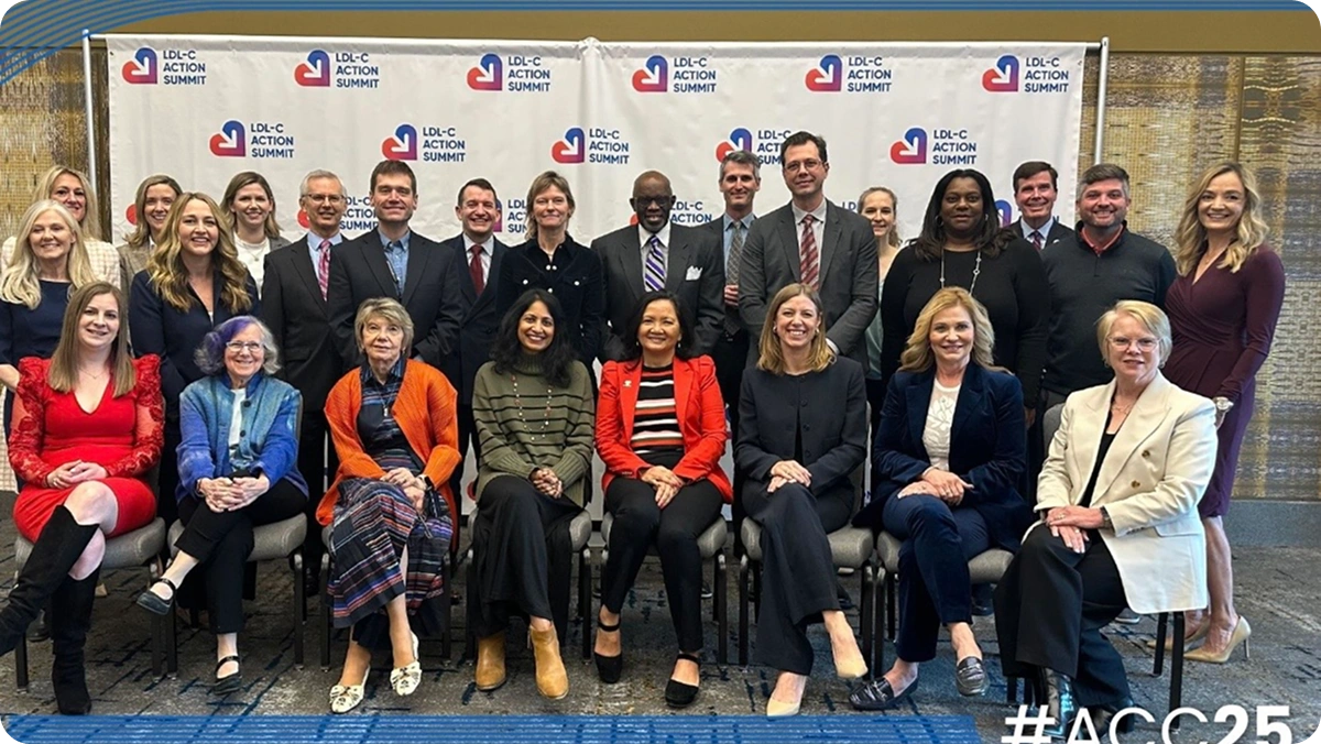 Large group photo of LDL-C Action Summit attendees at ACC25